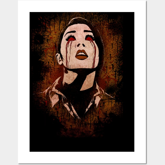 Vampire Lady is a Sad Panda Wall Art by blackdrawsstuff